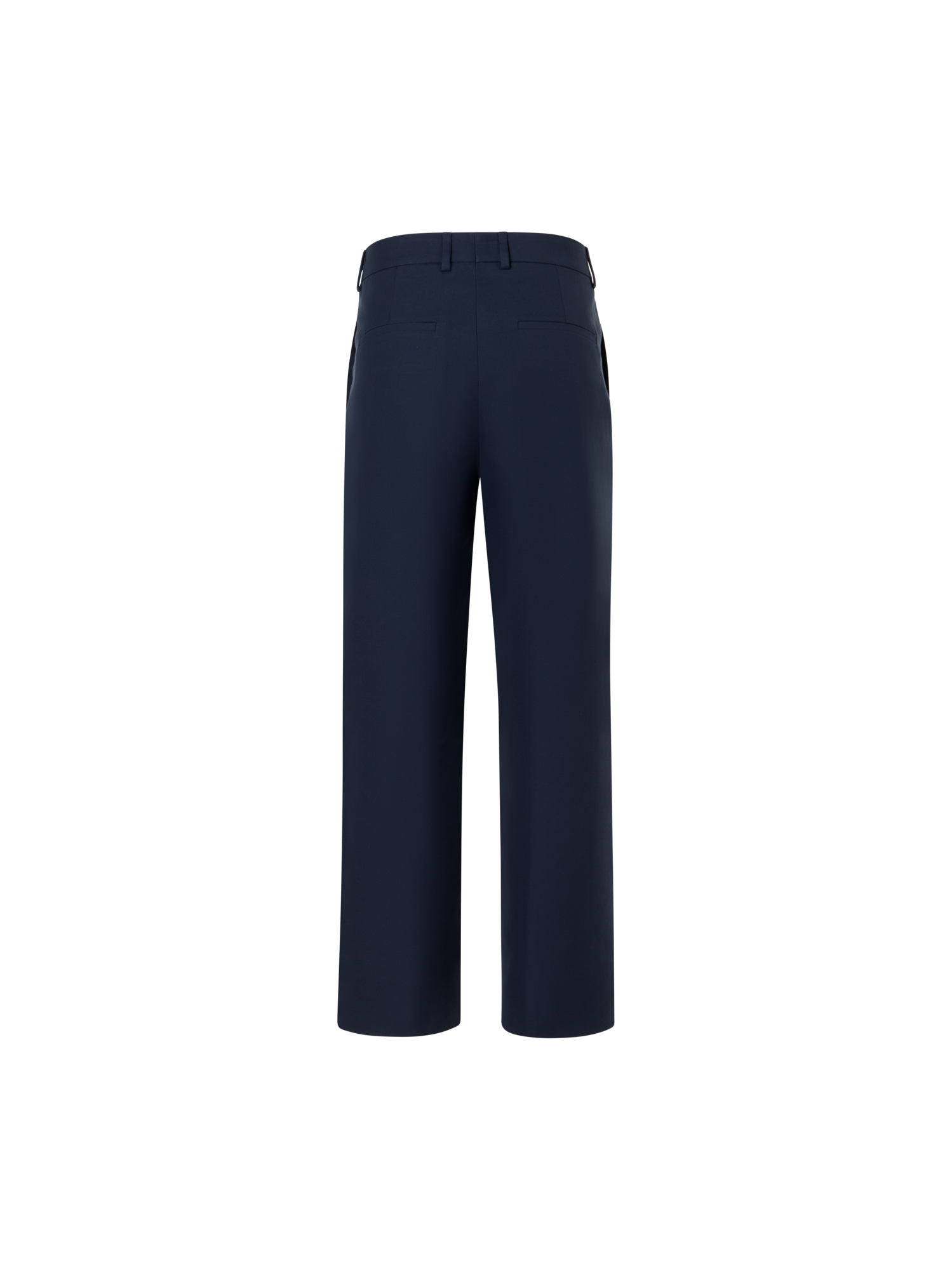 Designer Christelle Cropped Wide-Leg Pants in Cotton-Silk Double-Face - navy