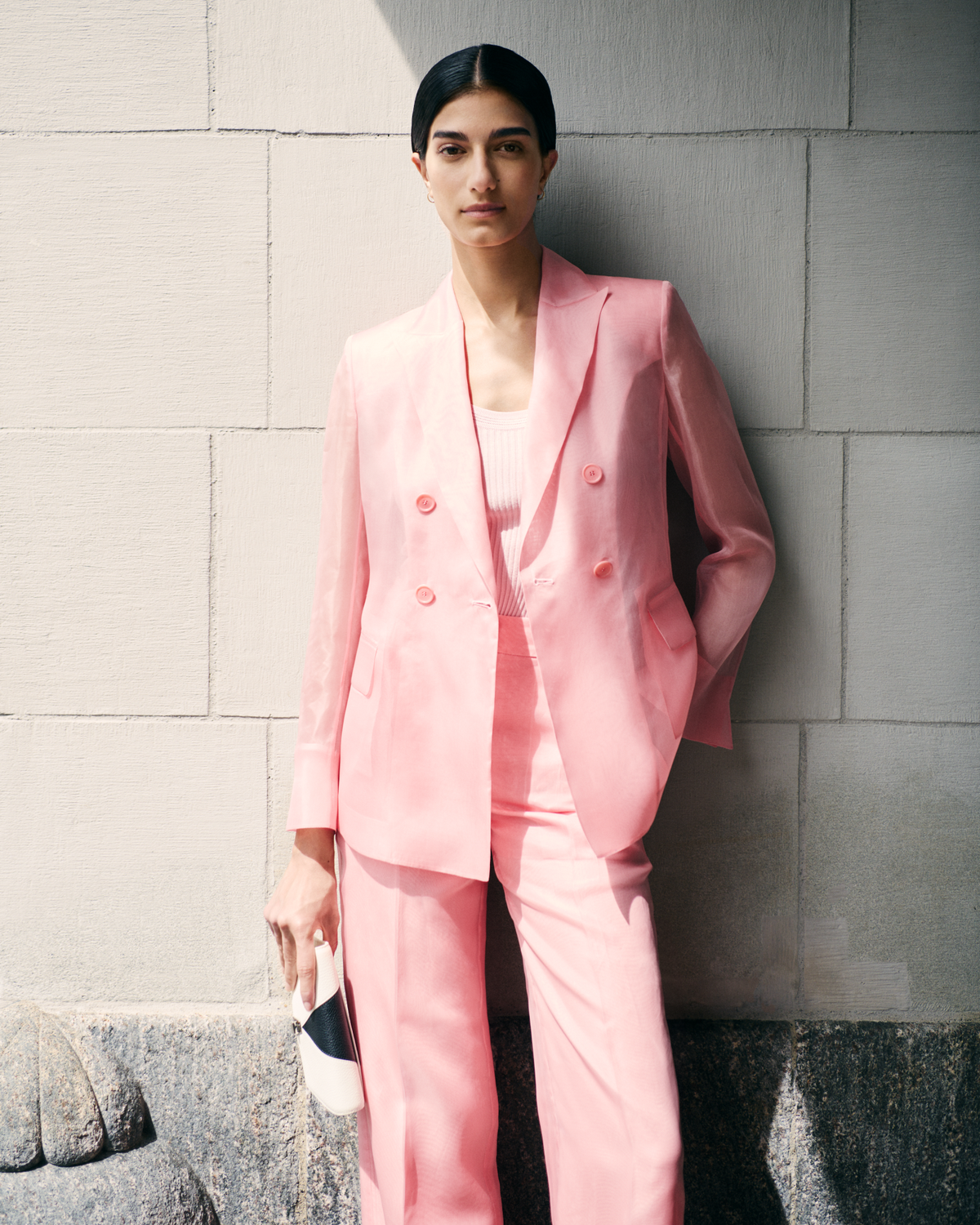 Designer Long Sheer Silk Jacket - pink #editorial