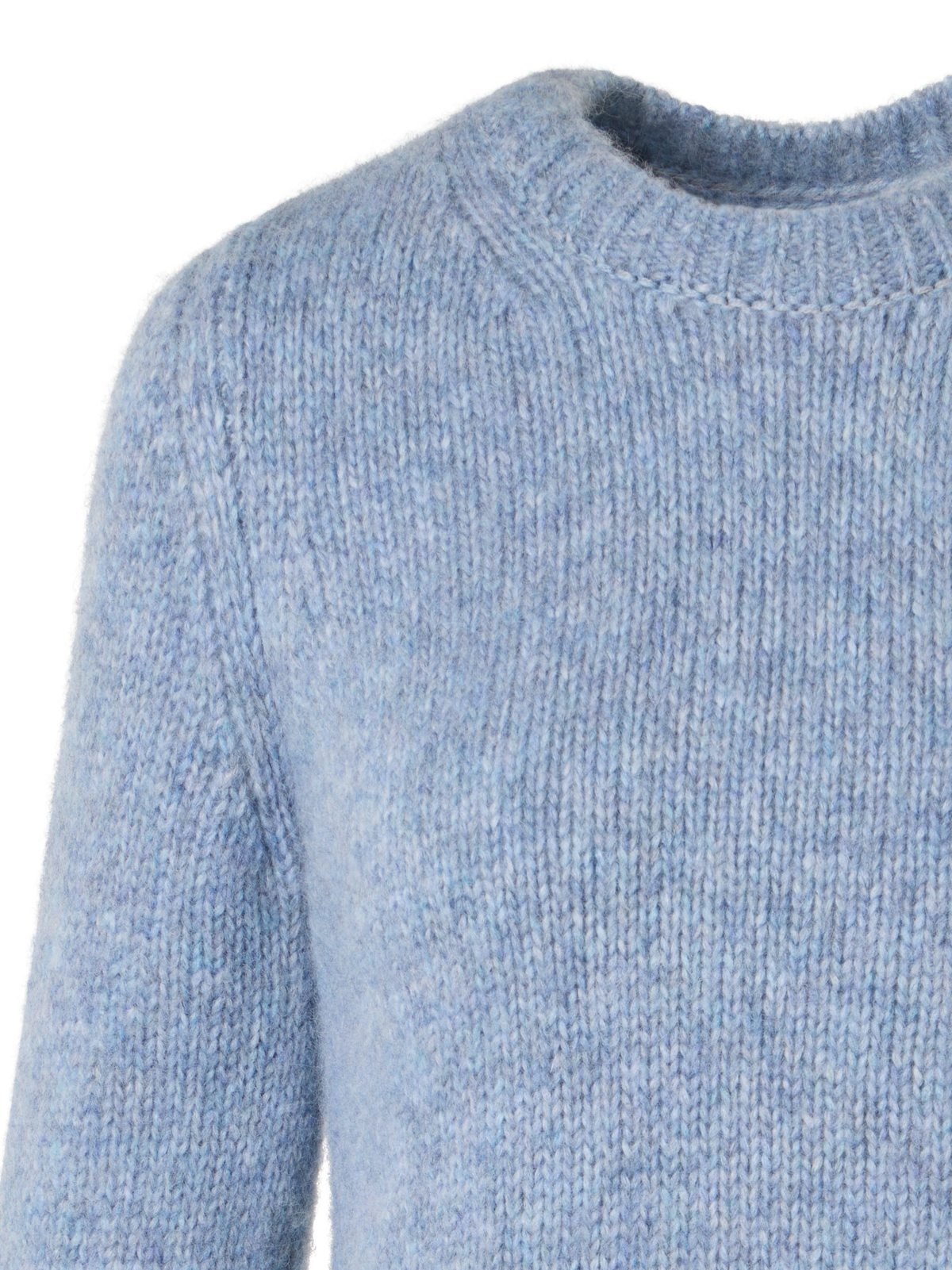 Designer Relaxed Knit Sweater in Fluffy Alpaca - blue