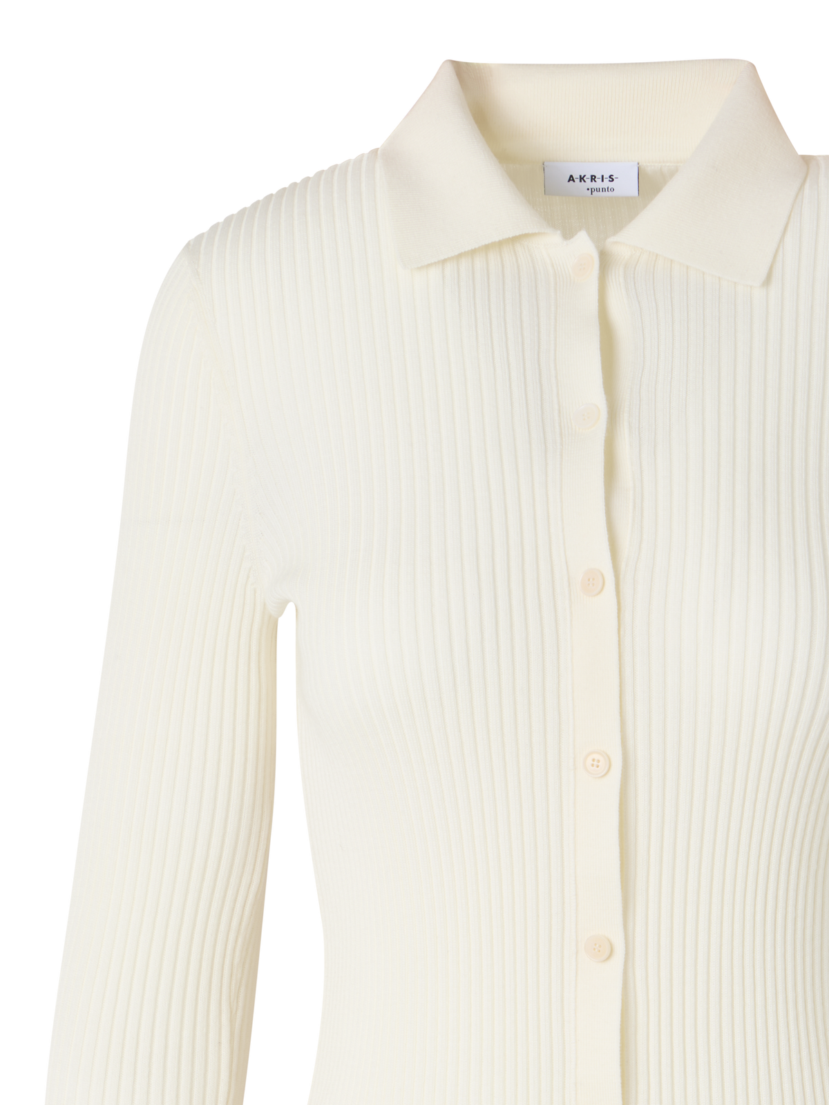 Designer Long-Sleeve Merino Wool Knit Sweater - ecru