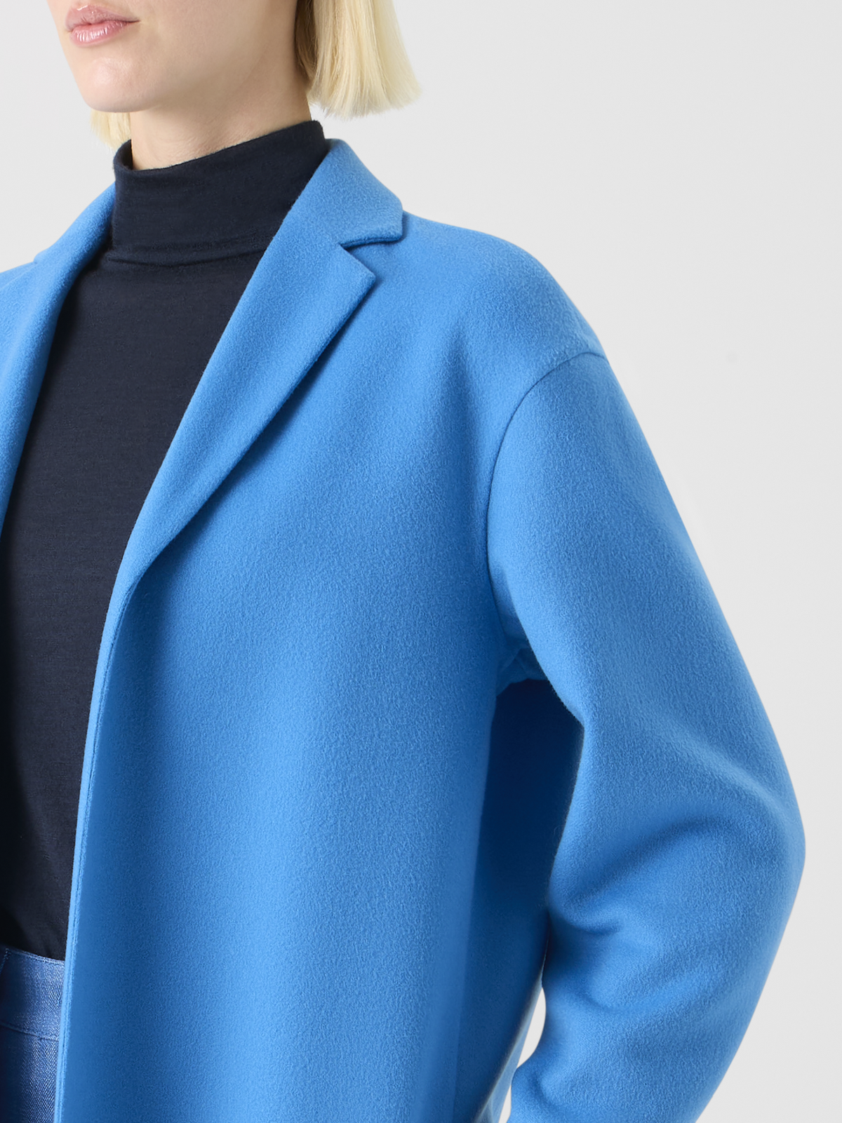 Designer Cashmere Double-Face Coat - blue #editorial