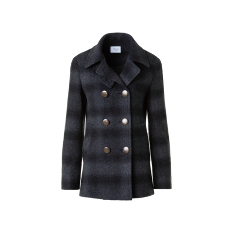 Blurred Check Peacoat