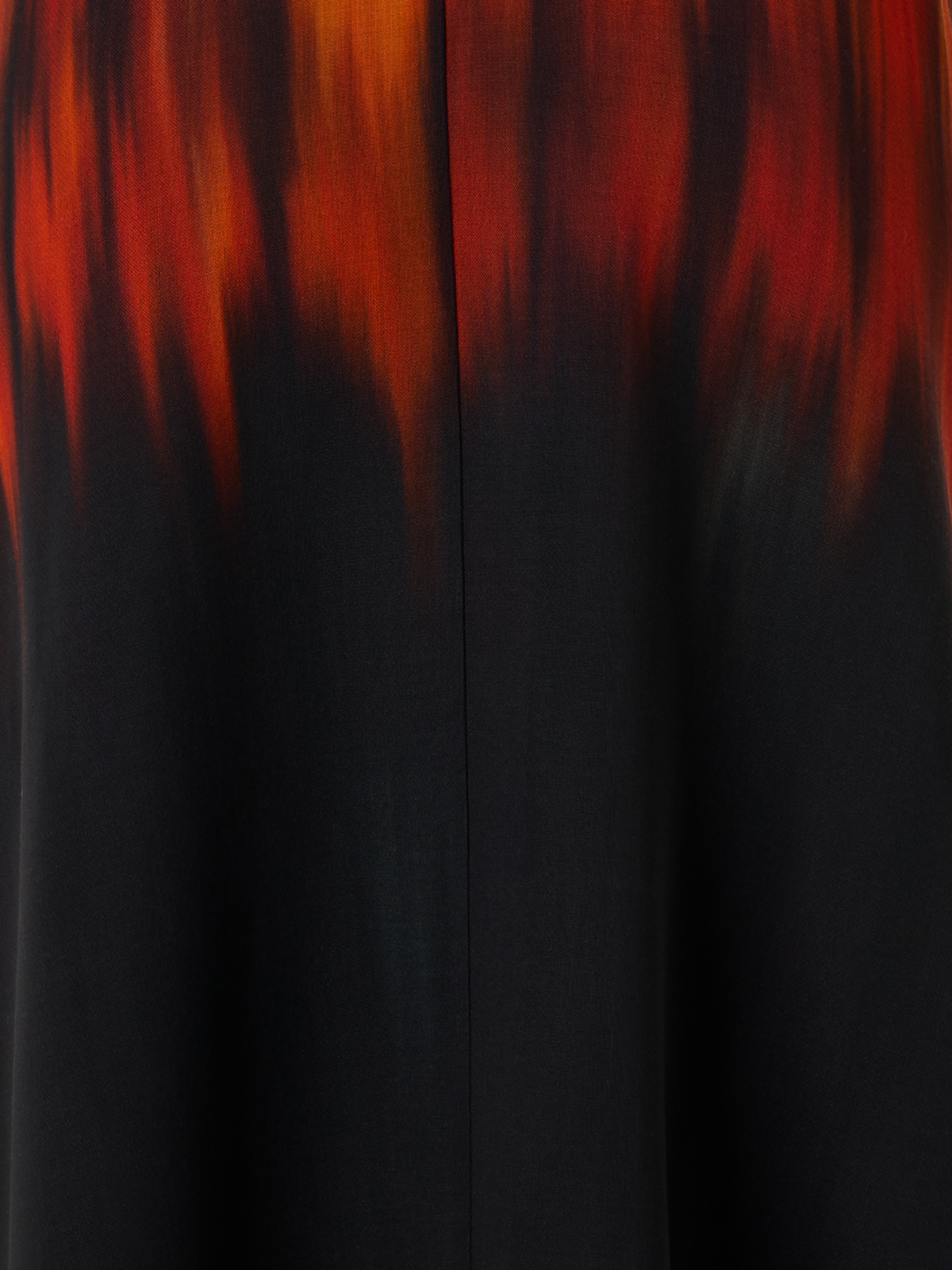 Designer Fuego Negro Print Midi Dress in Wool Double-Face - brown - red - multicolor - black