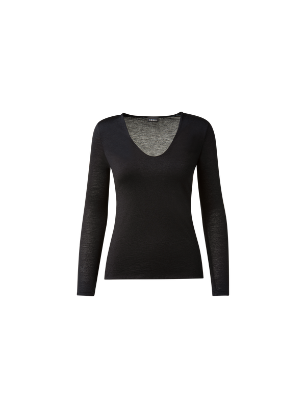 Designer Cashmere Silk Shirt - black