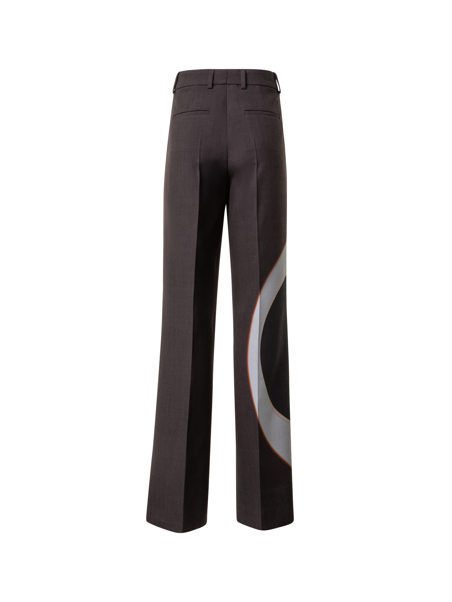 Designer Wide Double-Face Pants with Mocca Loop Print - brown - multicolor