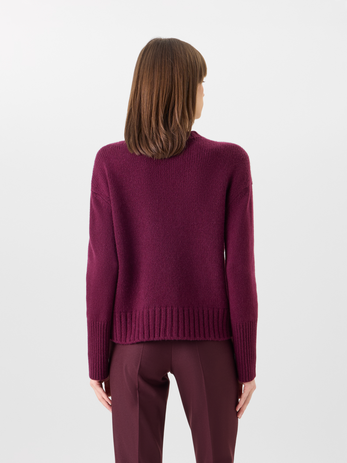 Designer Cashmere Sweater in Rib-Mix - red #editorial