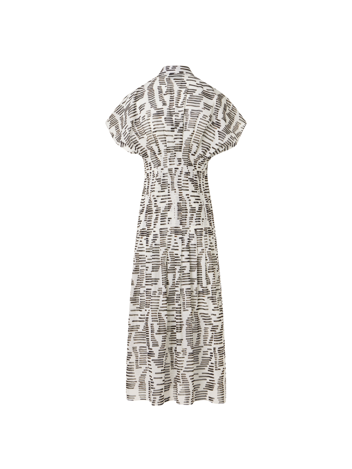 Designer Cap-Sleeve Dance Movements Midi Dress - multicolor