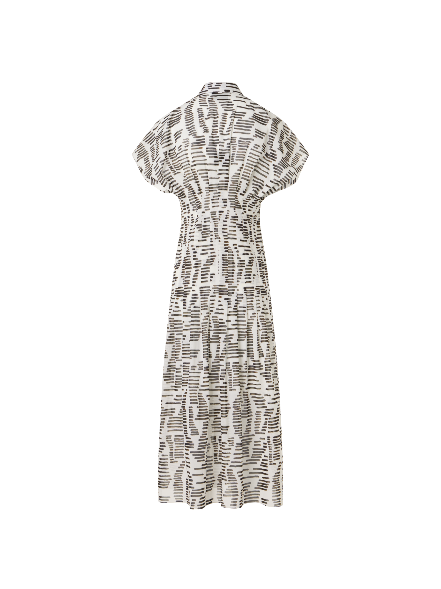 Designer Cap-Sleeve Dance Movements Midi Dress - multicolor