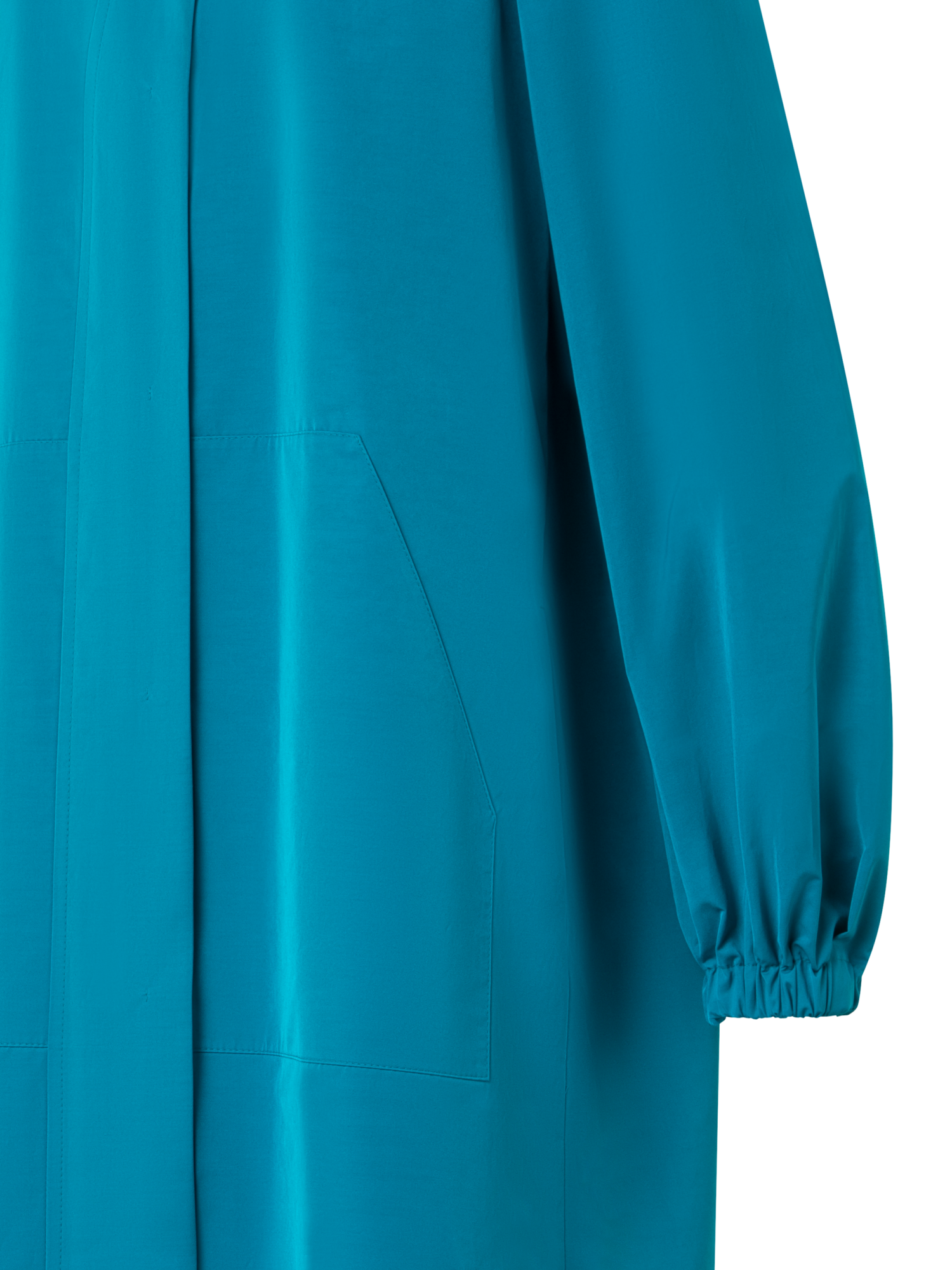 Designer Long Water Repellent Coat with Hood - blue