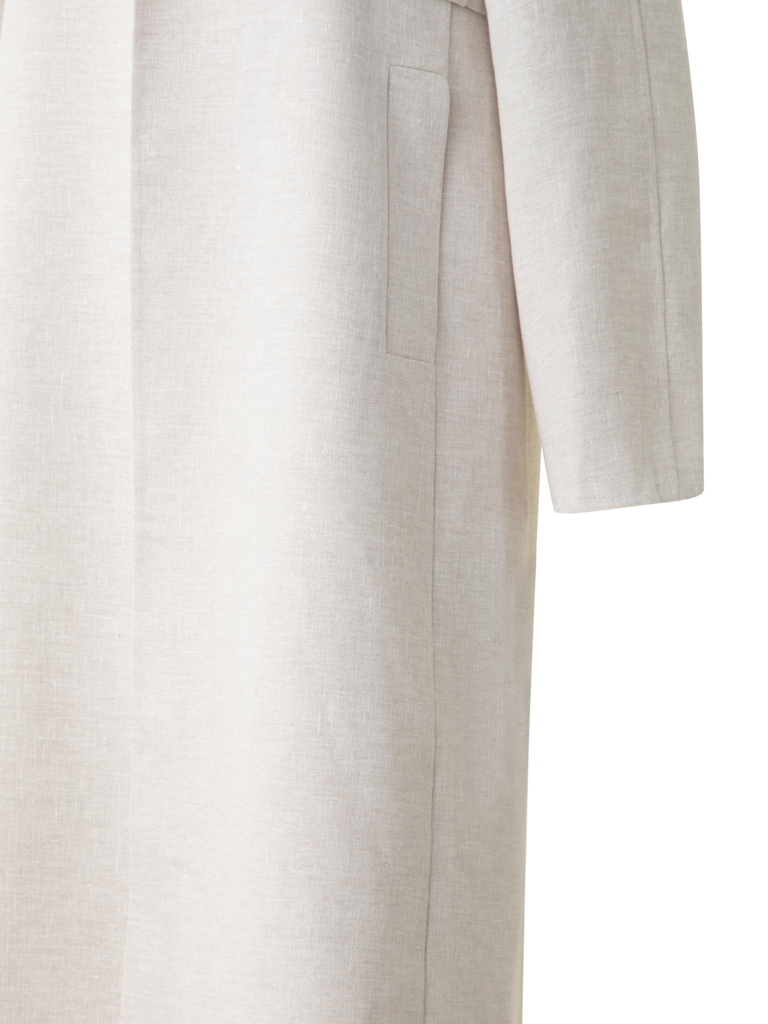 Designer Duo Coat - Vest and Bolero in Linen Double-Face - neutral - grey - ecru - white