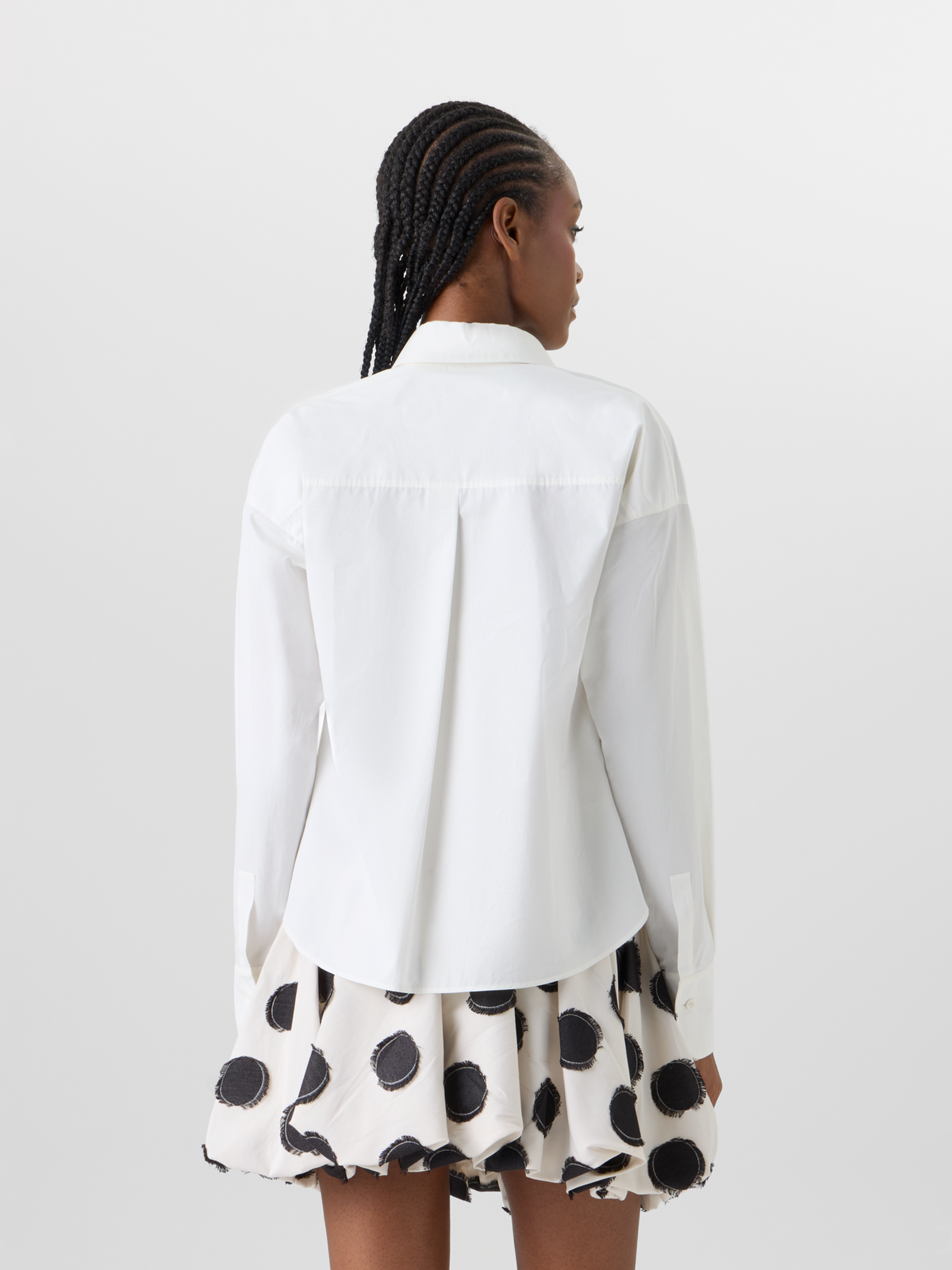 Designer Long-Sleeve Cotton Poplin ShirtBlouse in Cotton Poplin - ecru #editorial