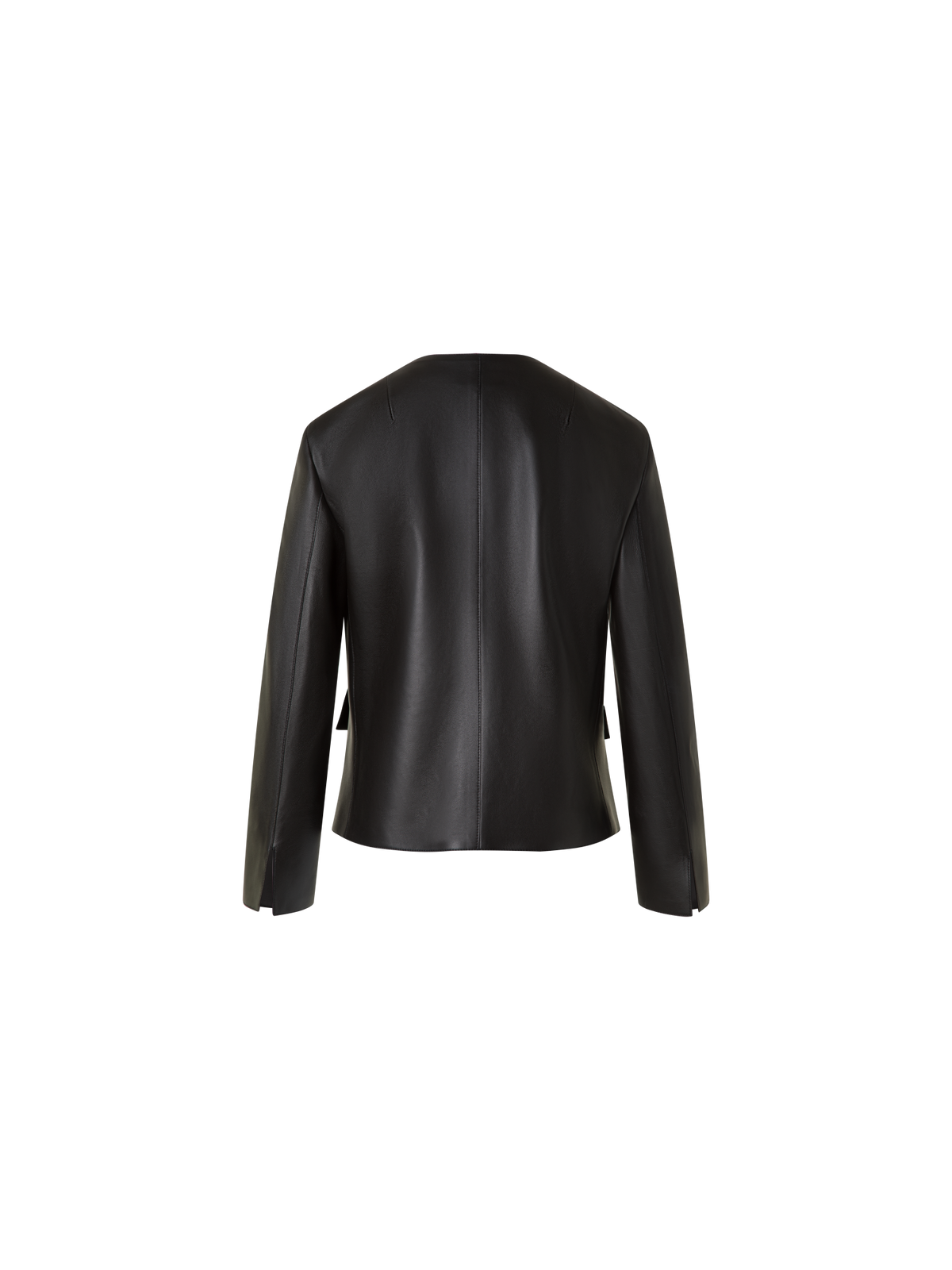 Designer Leather Jacket with Bracelet Sleeves - black - neutral