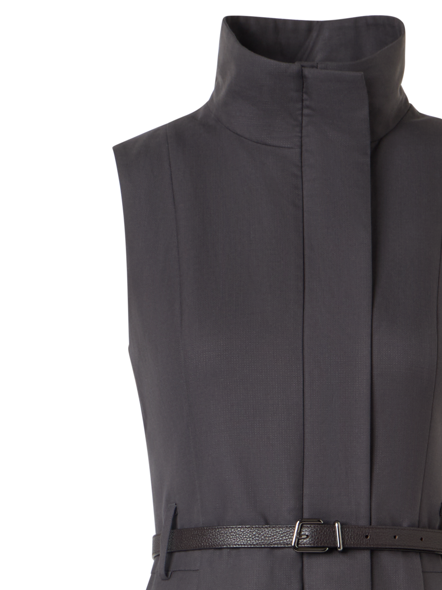 Designer Cotton Midi Dress With Drawstrings - brown