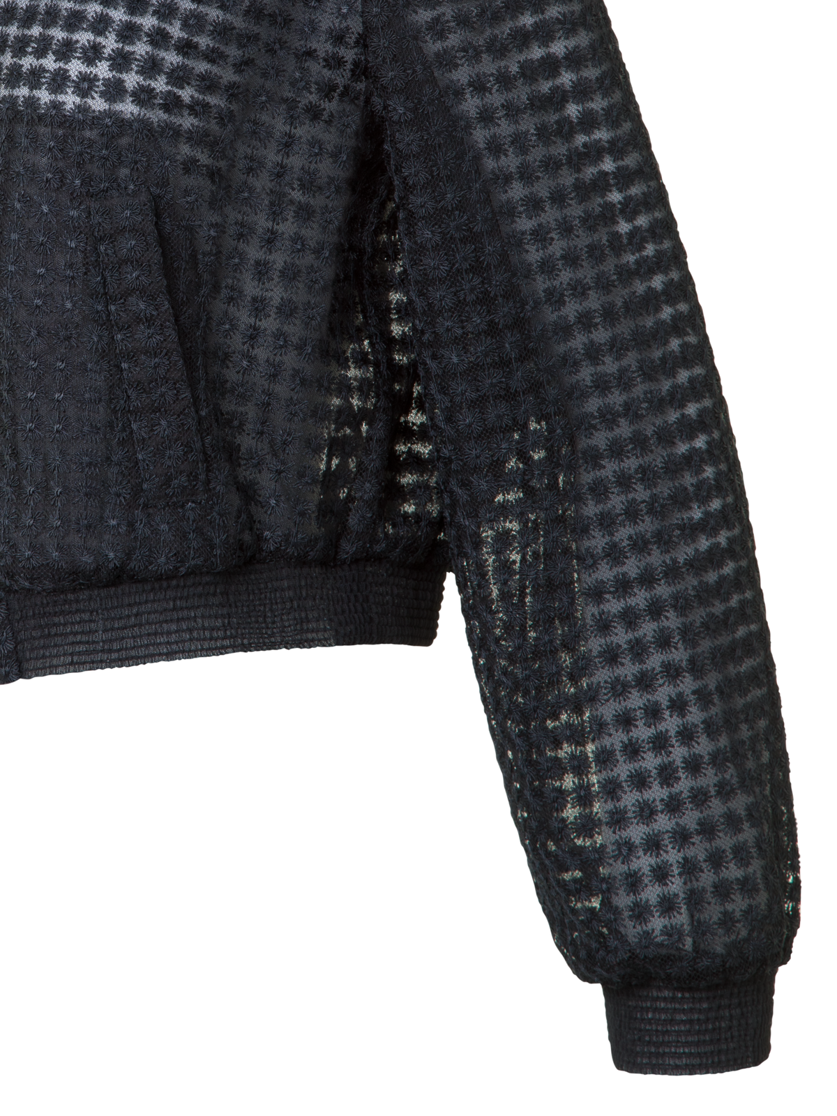 Designer Bomber Jacket in Flower Embroidery - black - neutral