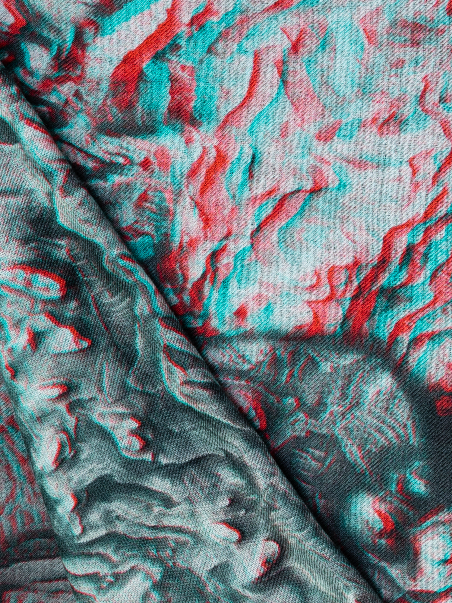 Designer Cashmere Silk The ma.r.s Series Print Scarf - black - green - grey - red