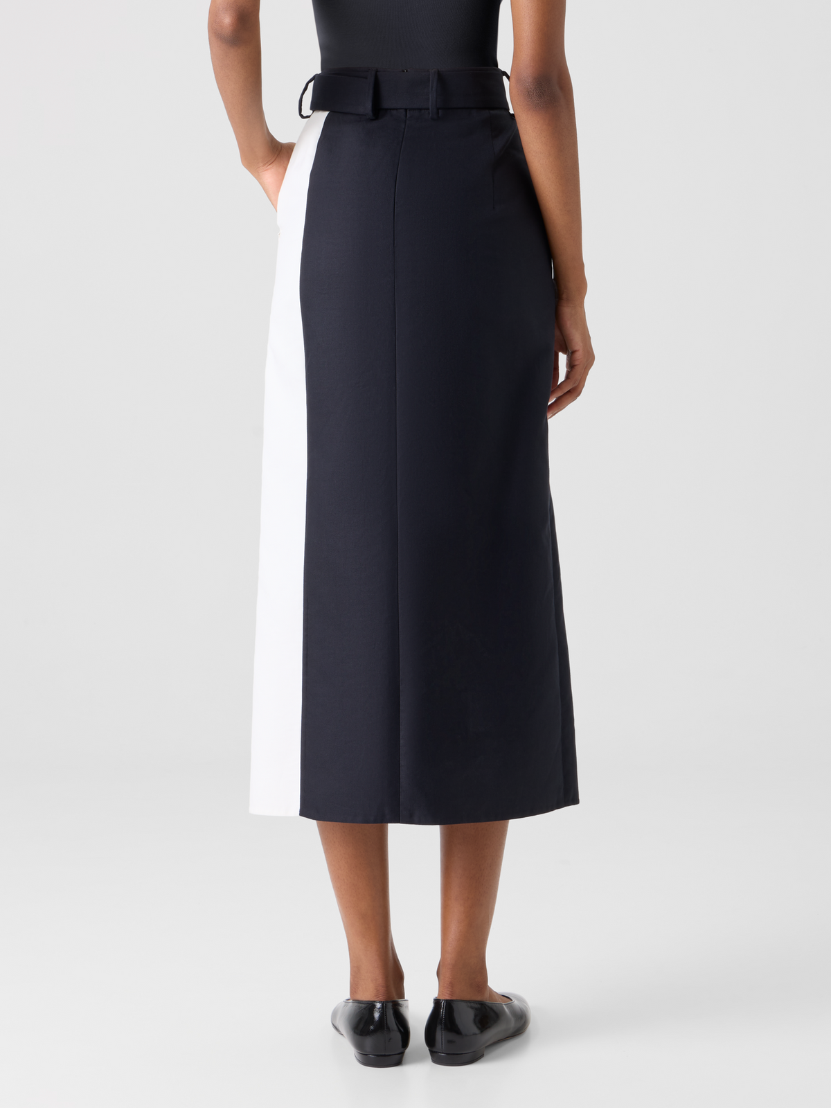Designer Midi Skirt with Wrap Look and Cloud Print - multicolor #editorial