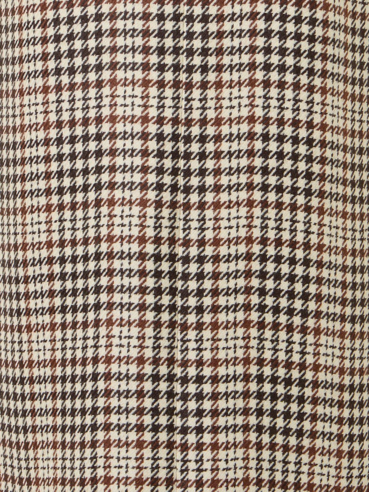 Designer Midi Wrap Skirt in Check Tweed - brown - ecru - multicolor
