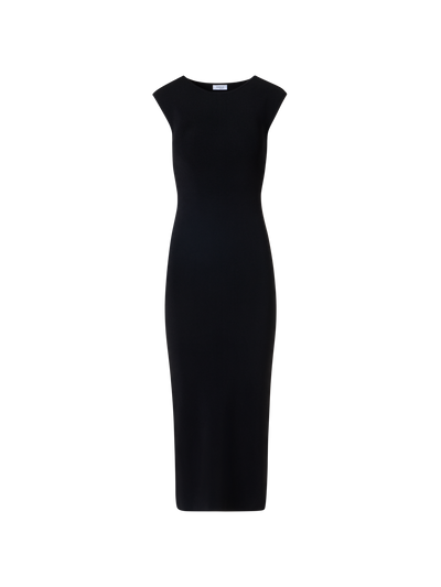 Designer Sleeveless Viscose Jersey Dress - black