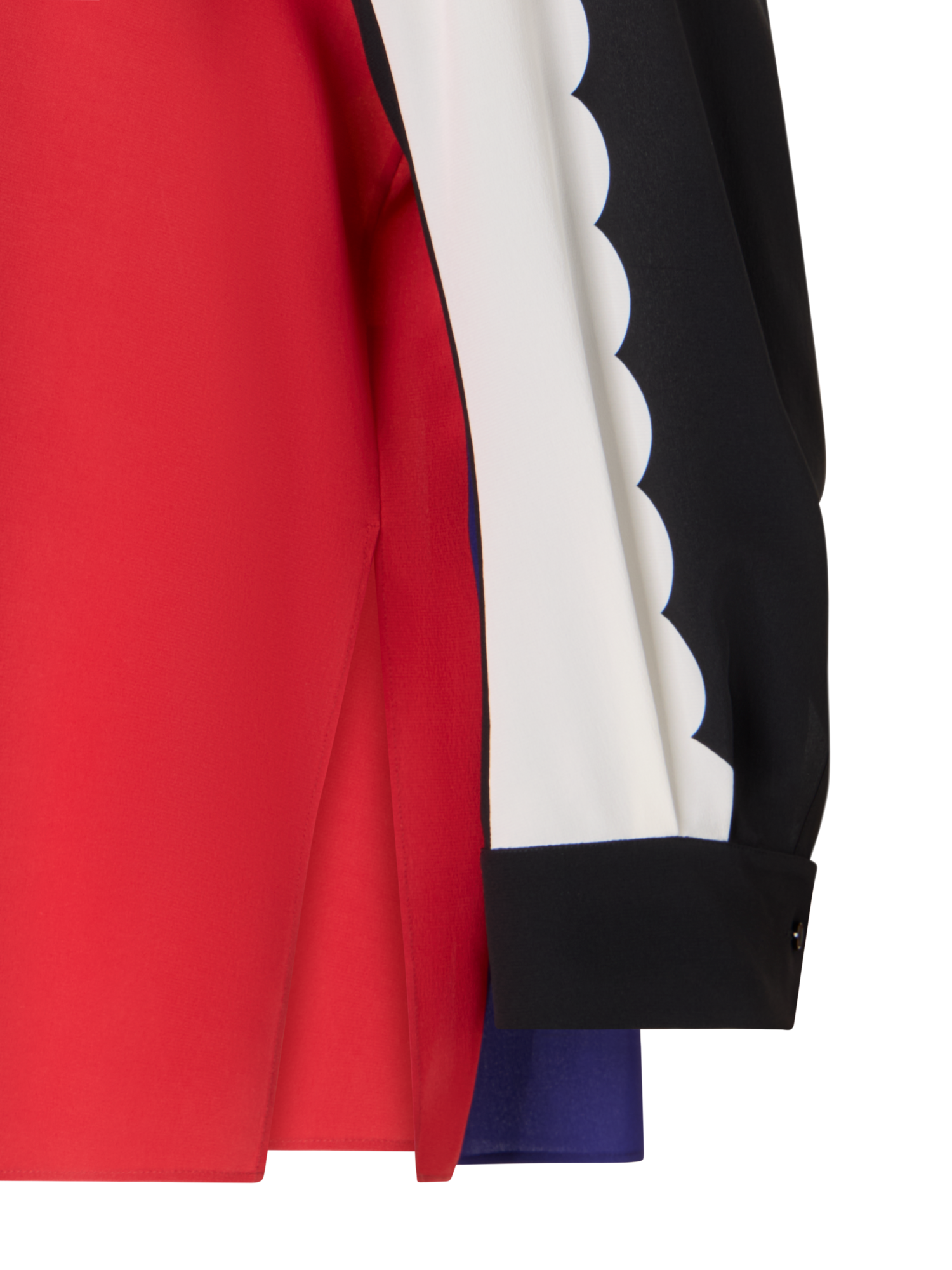 Designer Oversize Silk Blouse with Paravent Print - multicolor