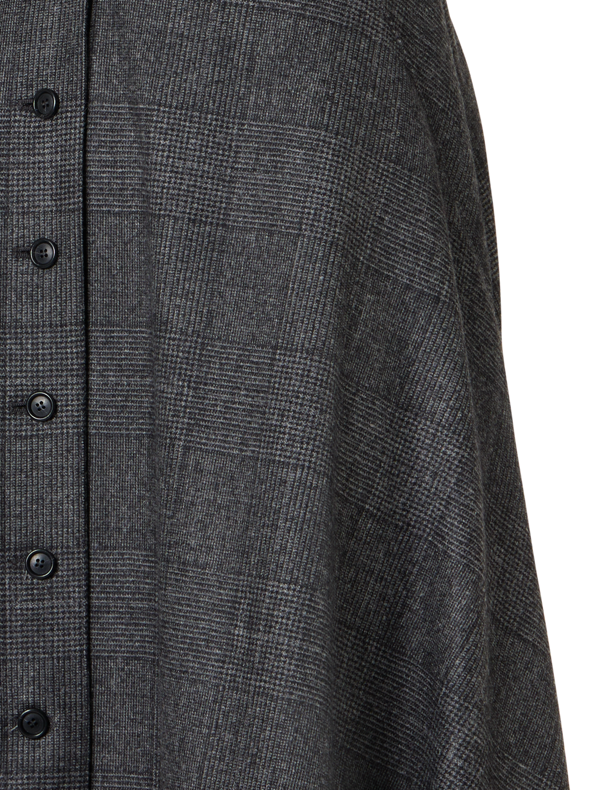 Designer Midi Dress in Prince of Wales Wool Flannel - black - grey - multicolor