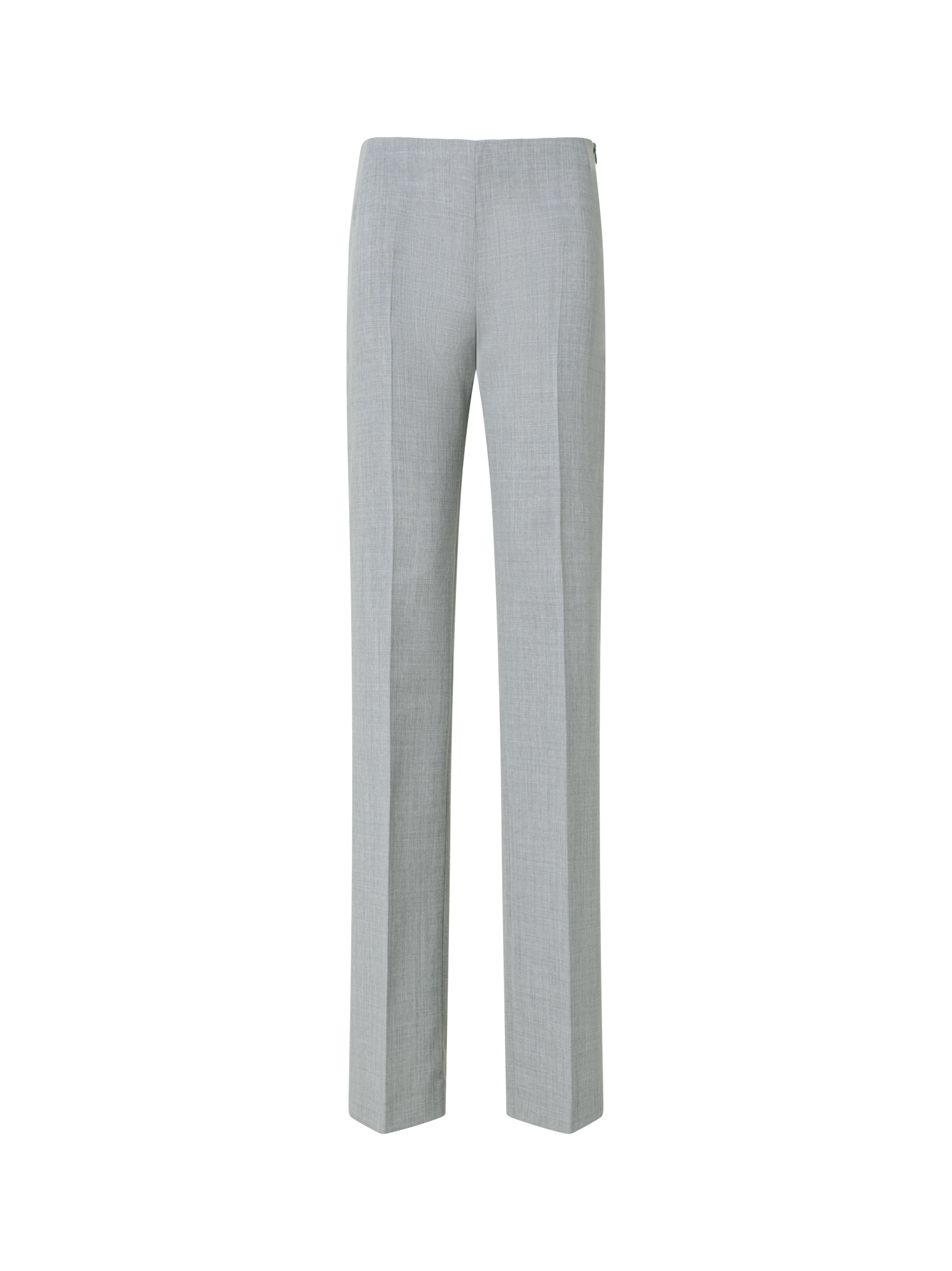 Designer Straight Wool Double-Face Pants - grey