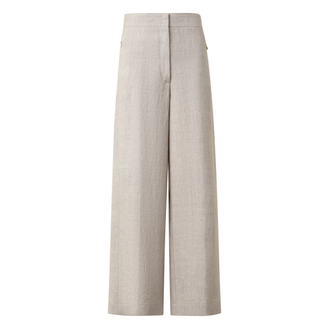 Washed Raw Linen Culotte Pants