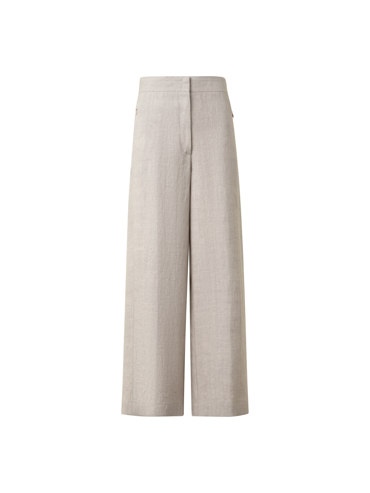 Designer Washed Raw Linen Culotte Pants - neutral - pastel - beige