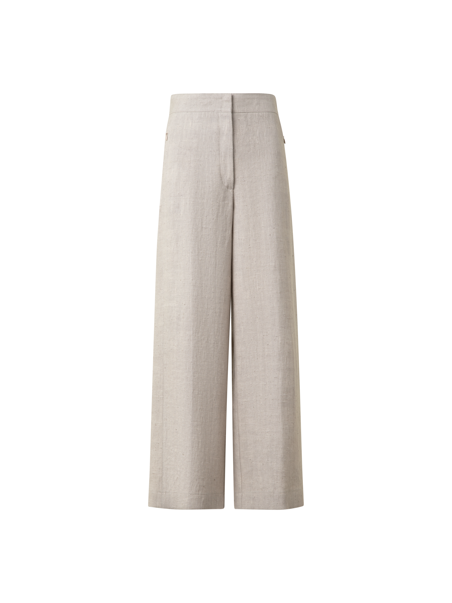 Designer Washed Raw Linen Culotte Pants - neutral - pastel - beige
