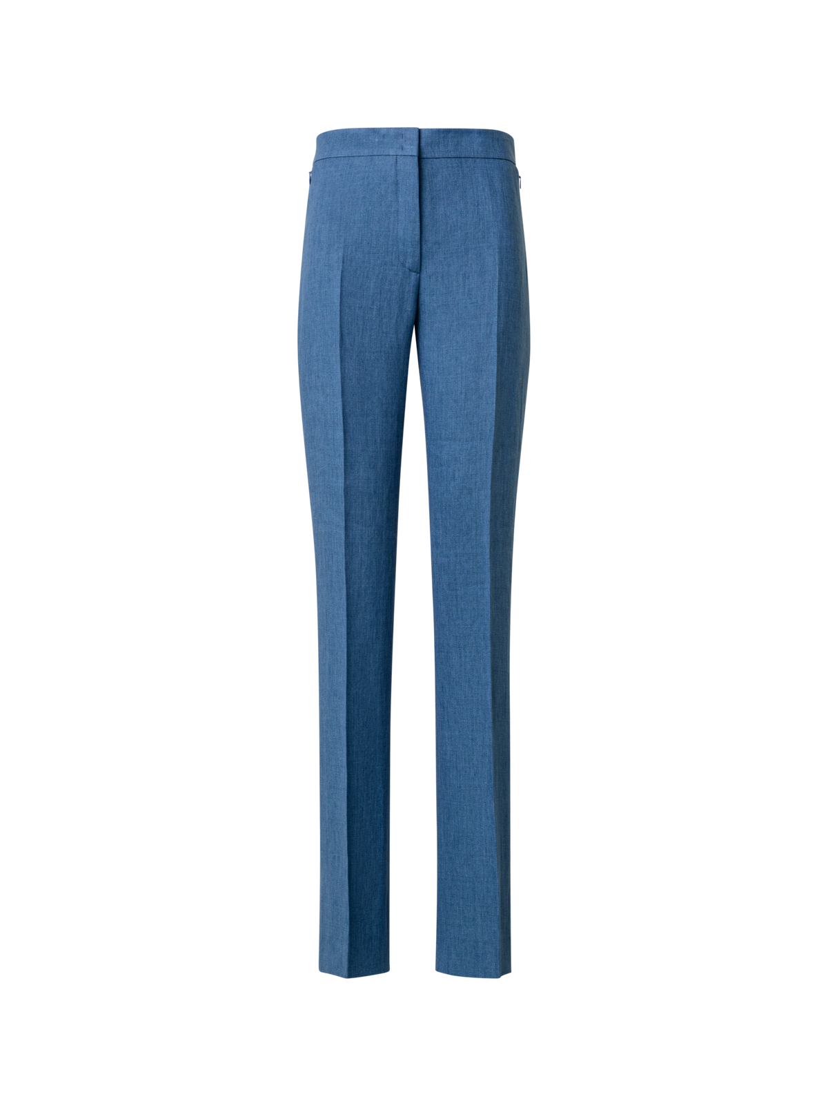 Designer Straight Linen Pants - blue