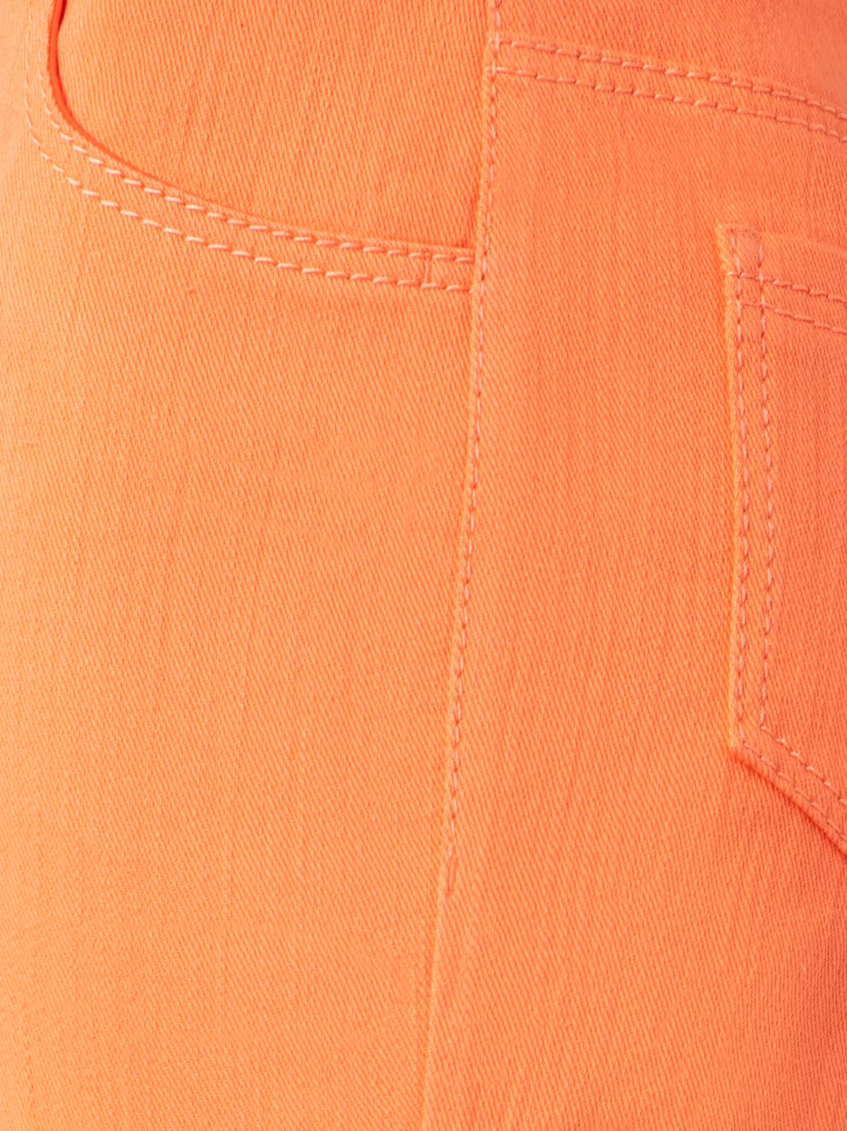 Designer Cropped Bootcut Cotton Denim Stretch Pants - pastel - orange