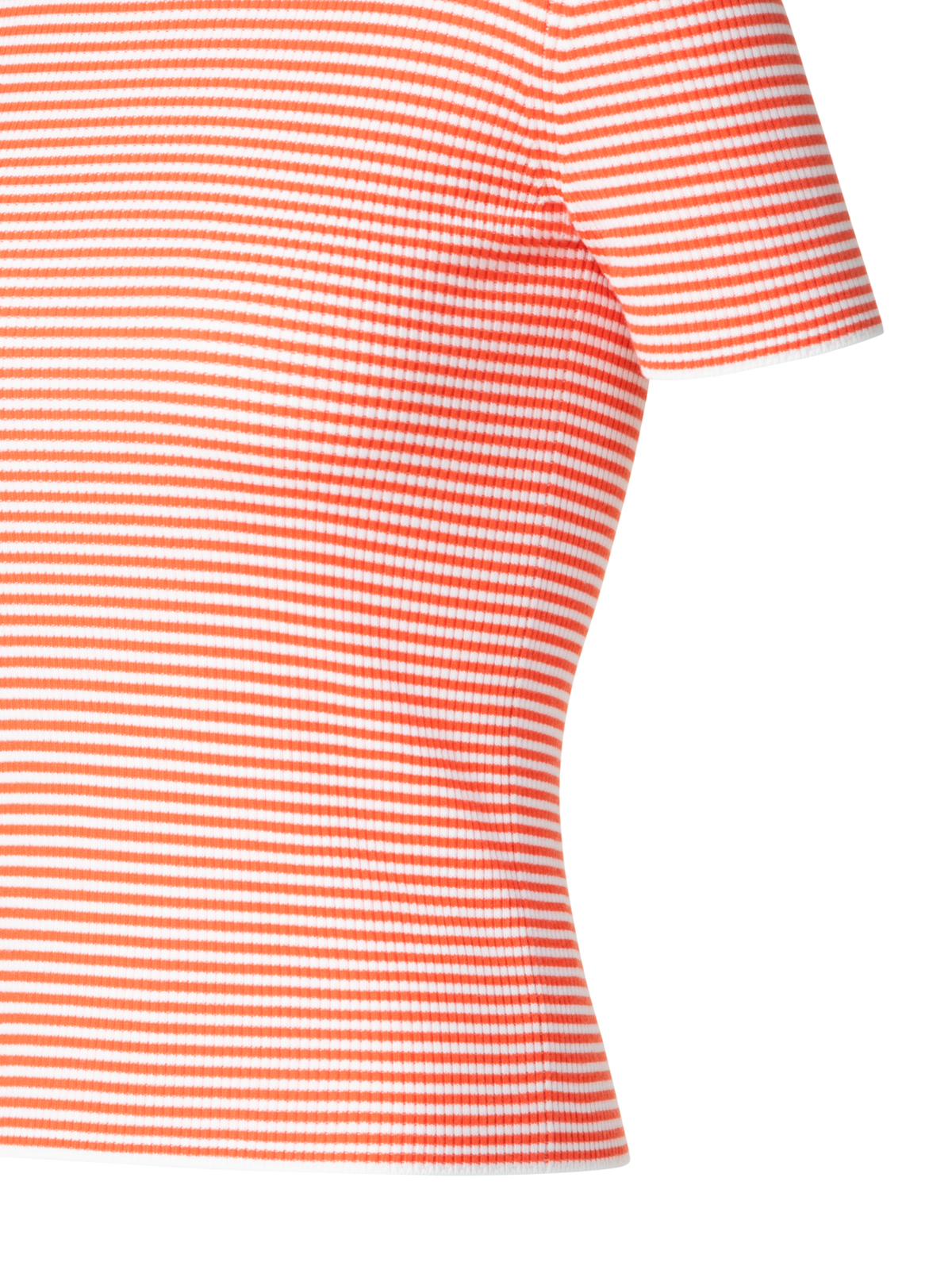Designer Short Sleeve Sweater in Striped Virgin Wool  - multicolor - orange