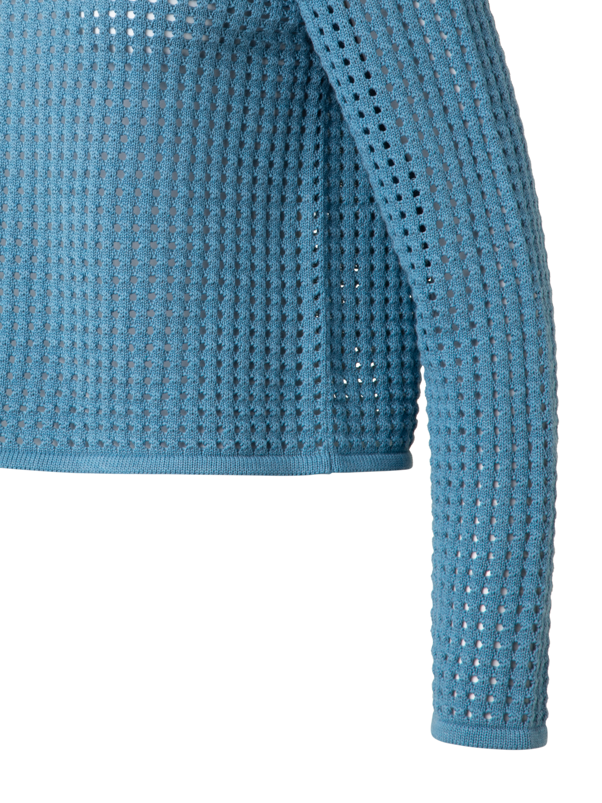Designer Knit Sweater in Chunky Cotton Mesh - blue