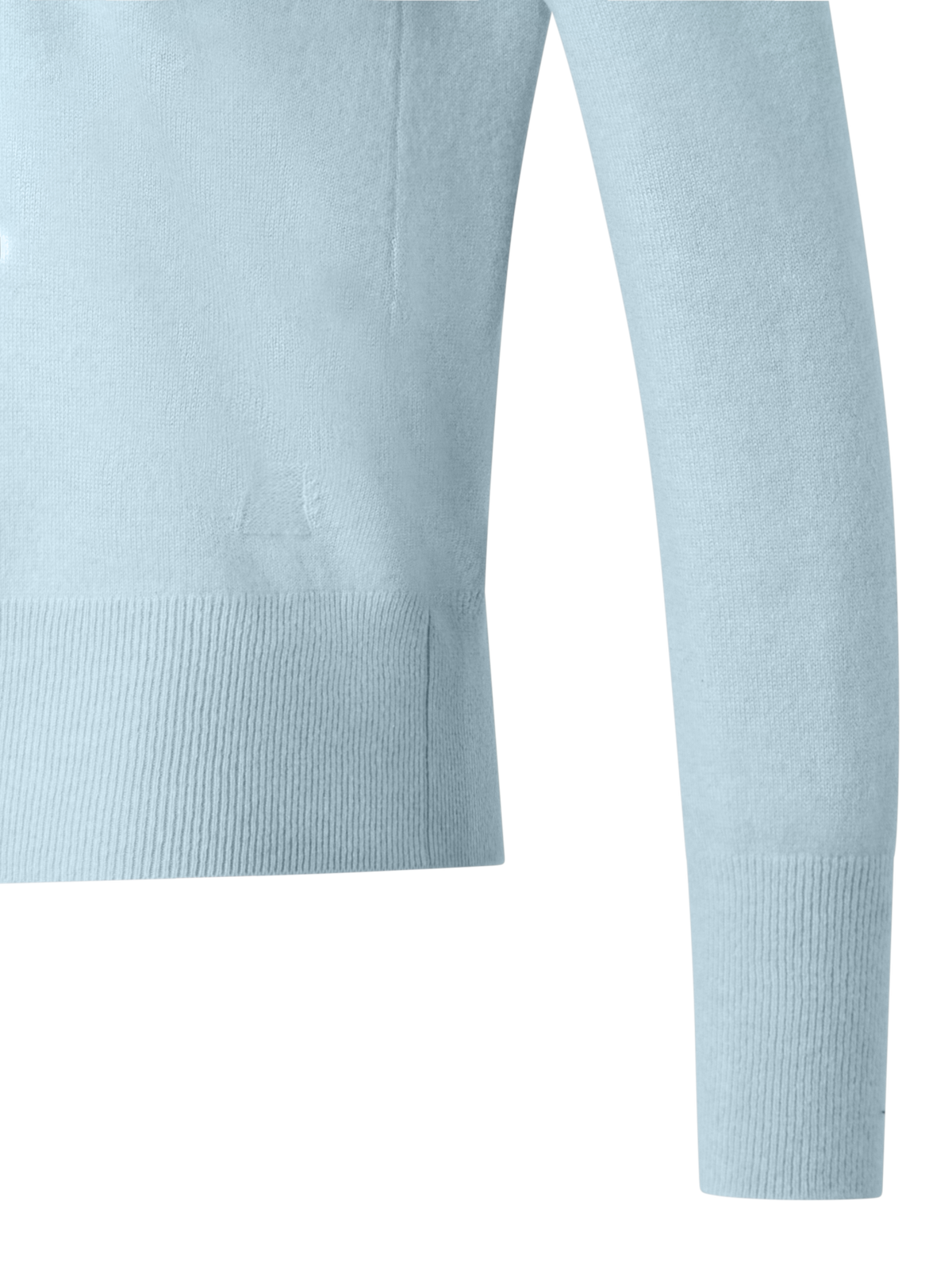 Designer V-Neck Sweater in 100% Cashmere - pastel - blue