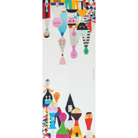 Cashmere Silk Scarf with Wooden Dolls Print