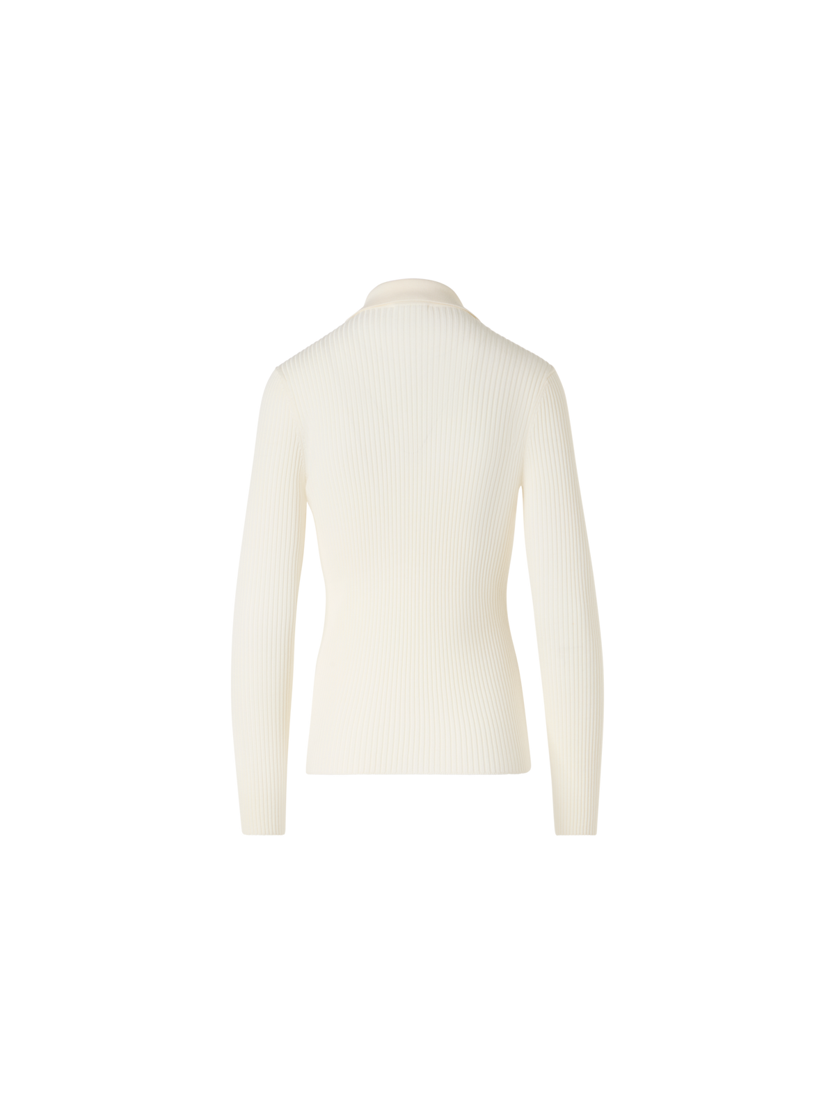 Designer Long-Sleeve Merino Wool Knit Sweater - ecru