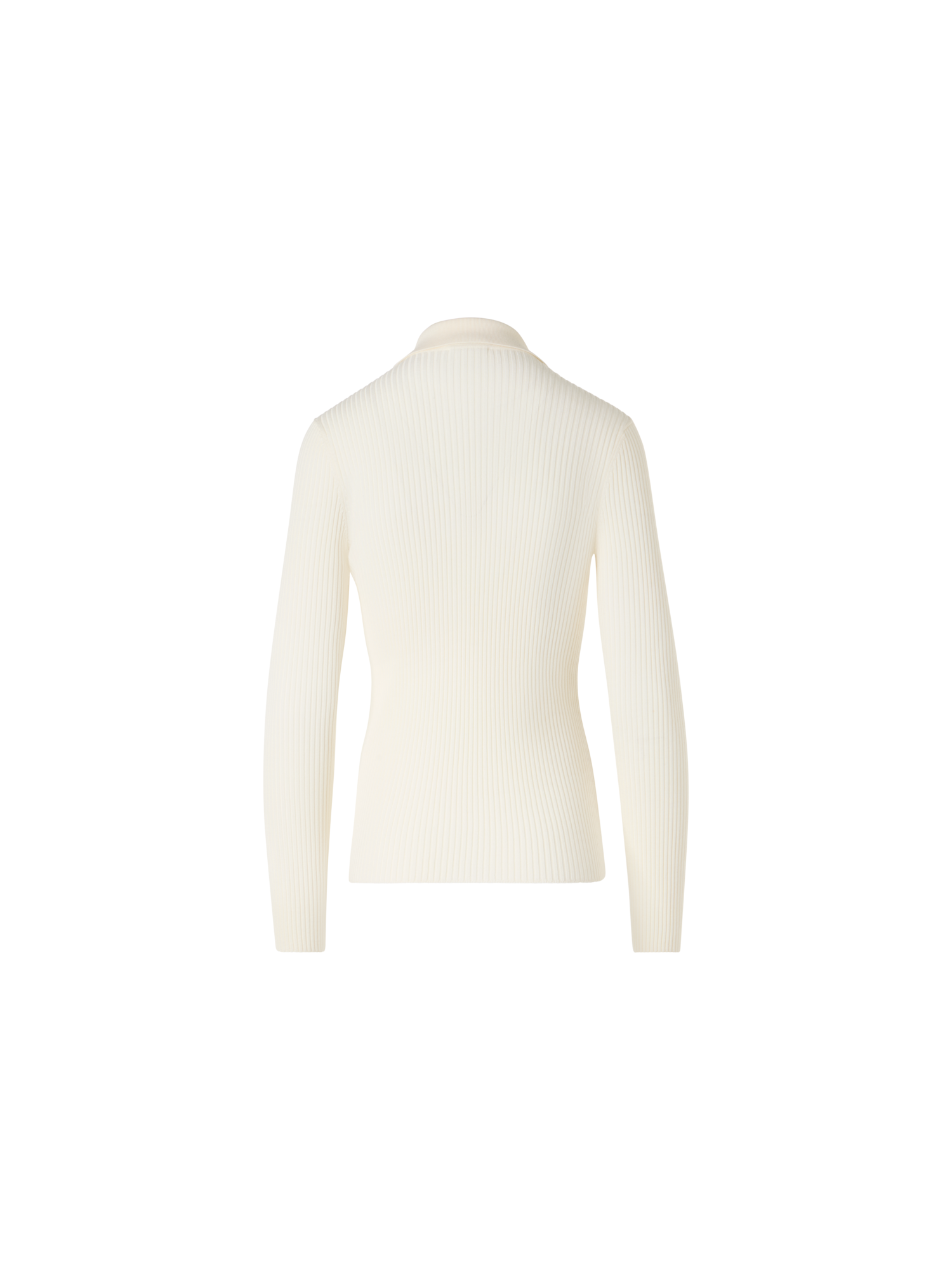 Designer Long-Sleeve Merino Wool Knit Sweater - ecru