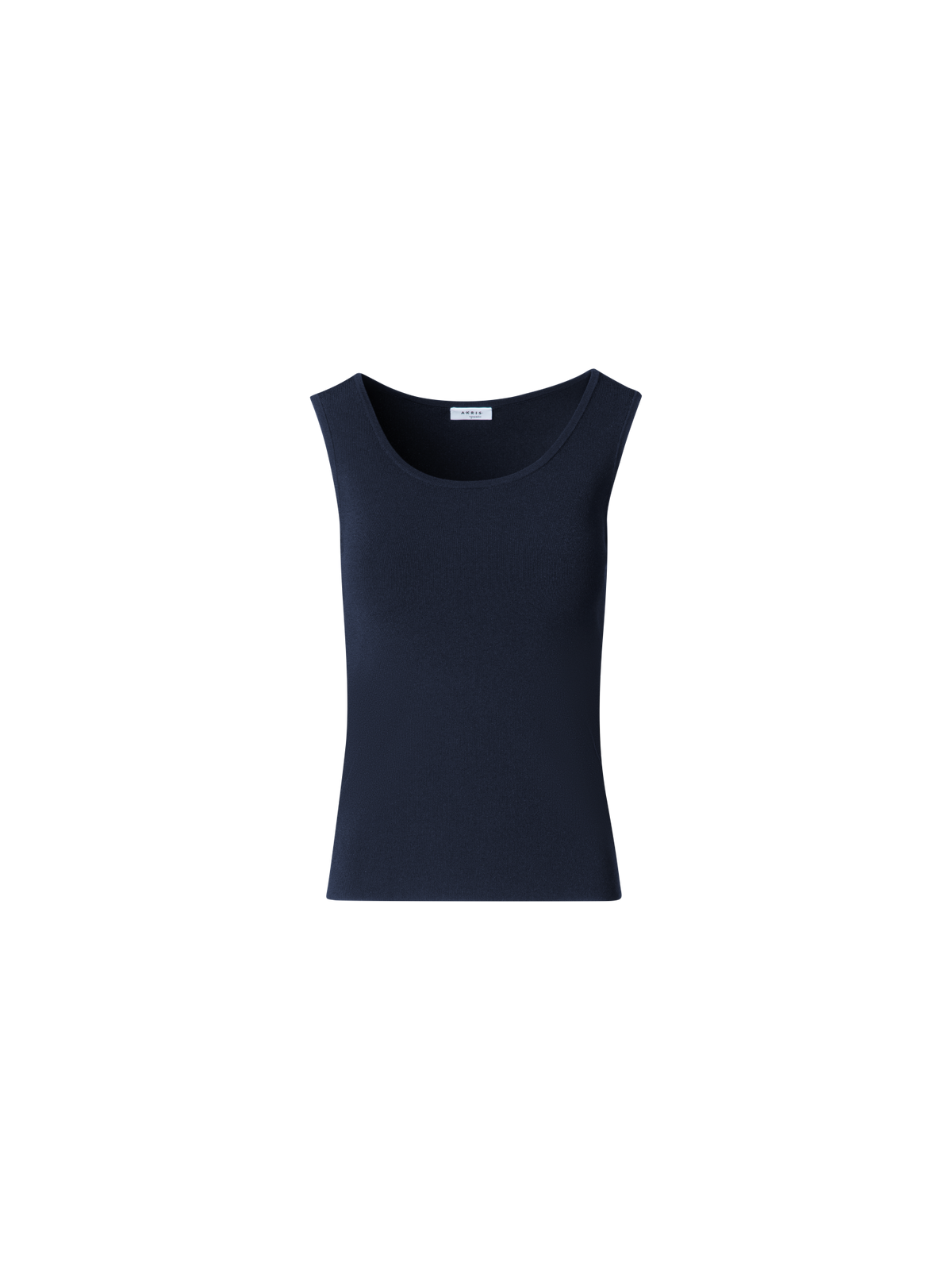 Designer Fitted Knit Tank Top - navy - blue