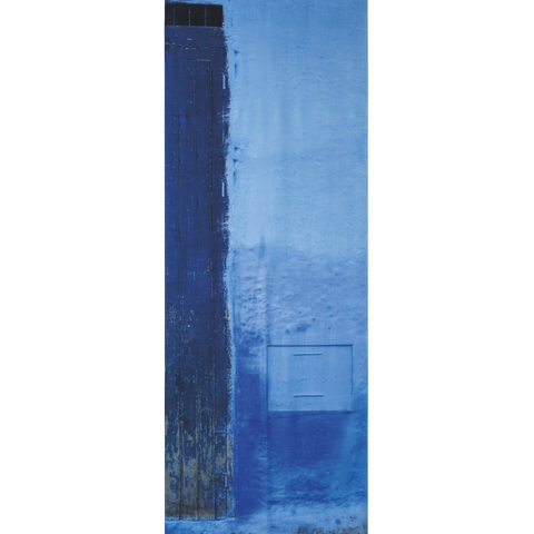 Cashmere Silk Chefchaouen Wood Door Print Scarf