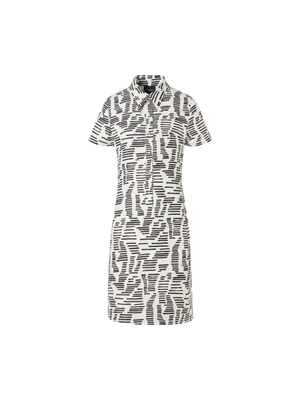 Designer Short-Sleeve Dance Movements Polo Dress - multicolor
