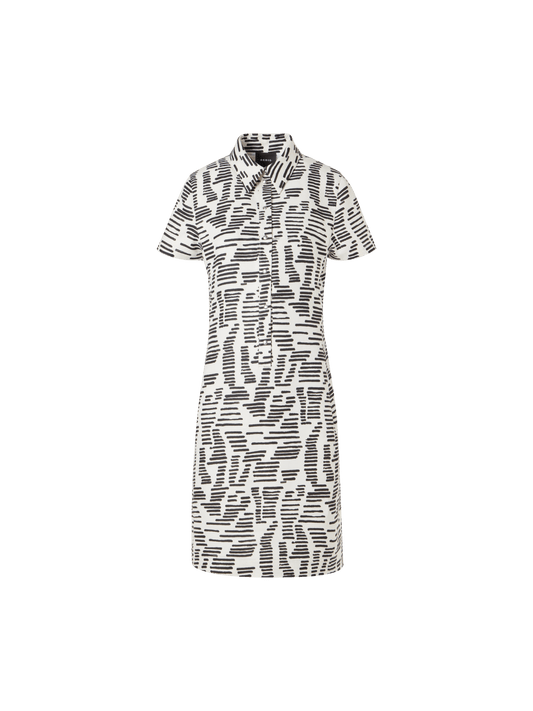 Designer Short-Sleeve Dance Movements Polo Dress - multicolor