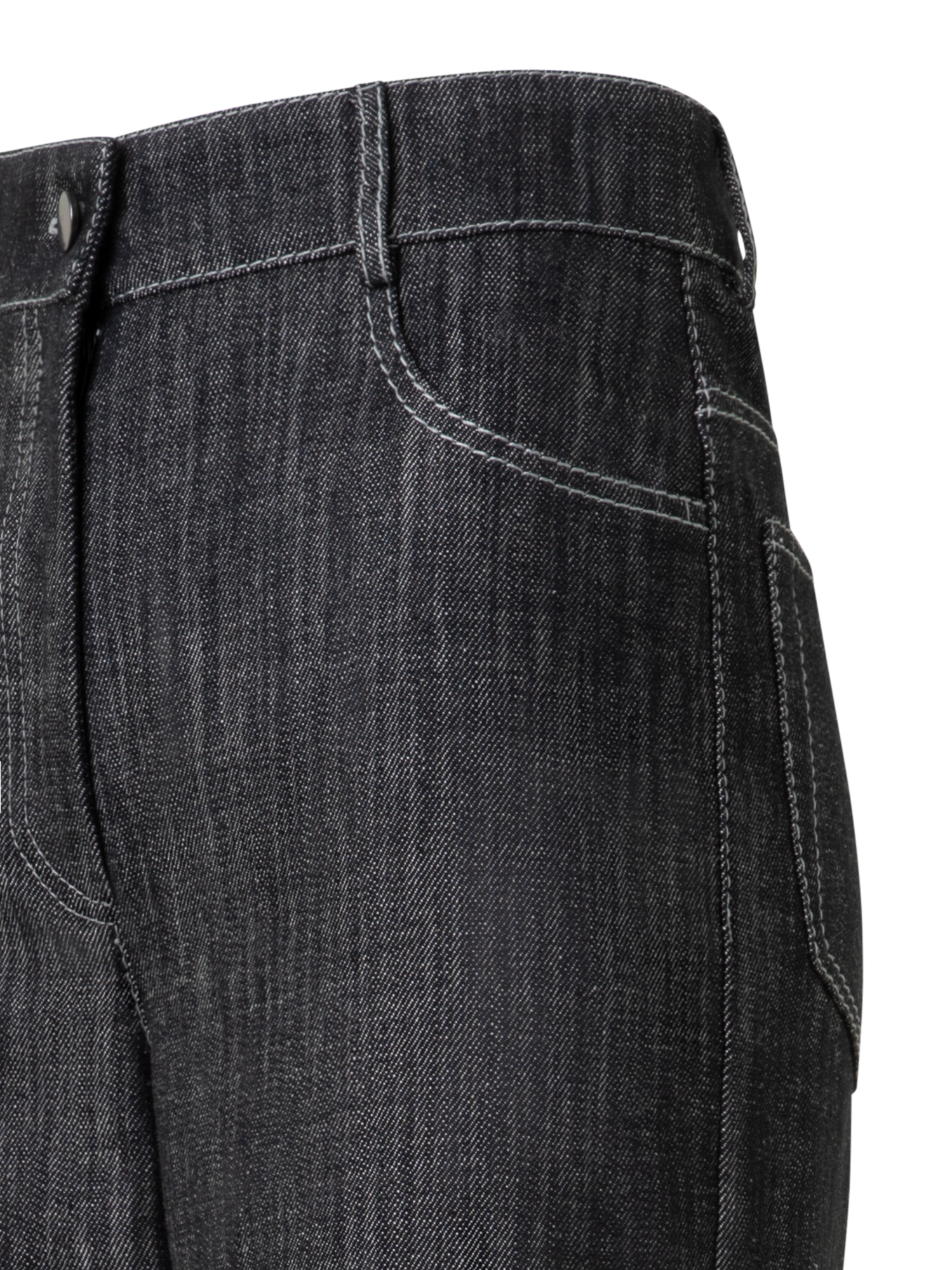 Designer Wide Winter Cotton Denim Pants - black - grey