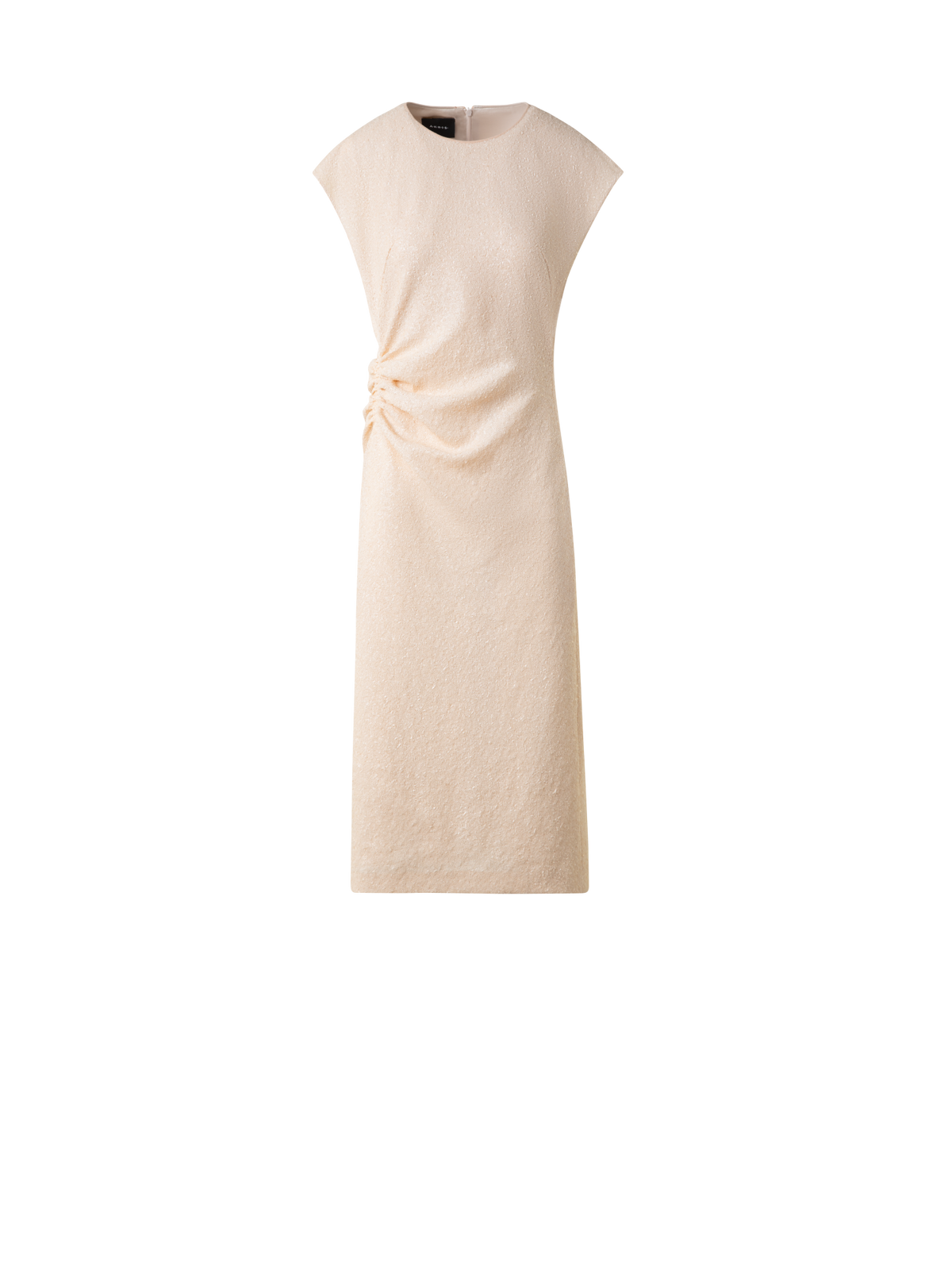 Designer Sequined Jersey Sheath Dress - neutral - pastel - beige
