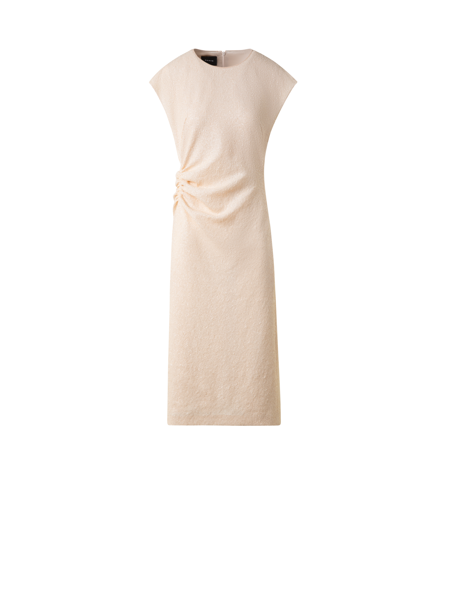 Designer Sequined Jersey Sheath Dress - neutral - pastel - beige