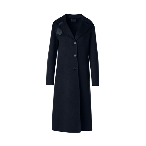 Long Womens Black Cashmere Coat | Designer Double-Face