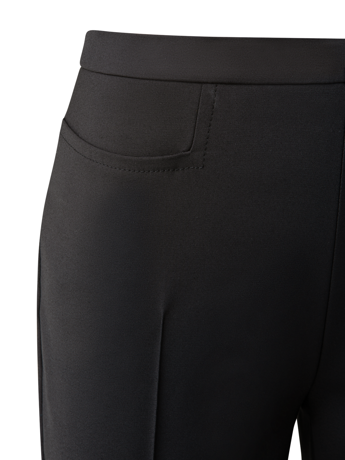 Designer Slim Ankle-Length Cotton Techno Stretch Pants - black - beige