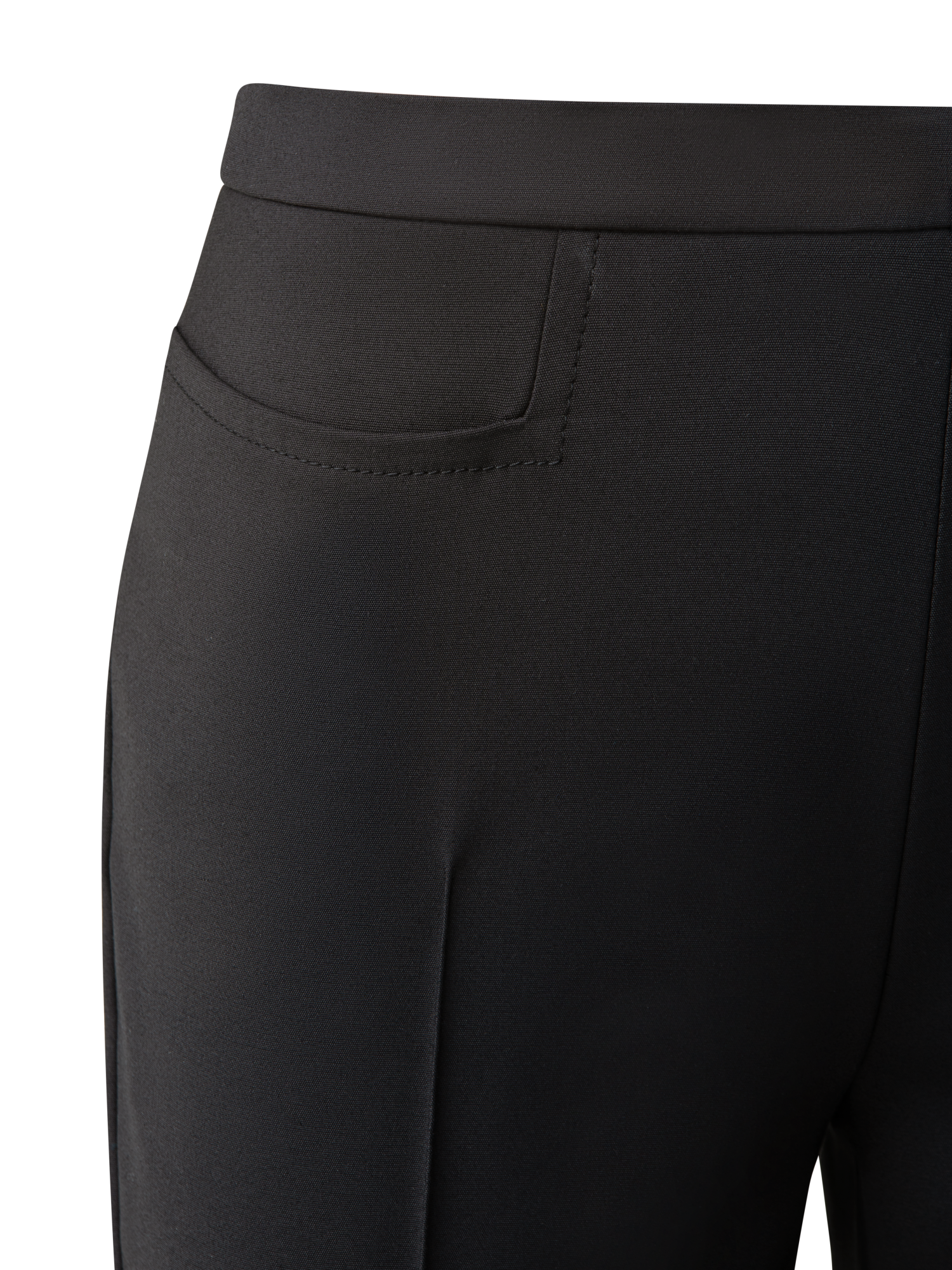 Designer Slim Ankle-Length Cotton Techno Stretch Pants - black - beige