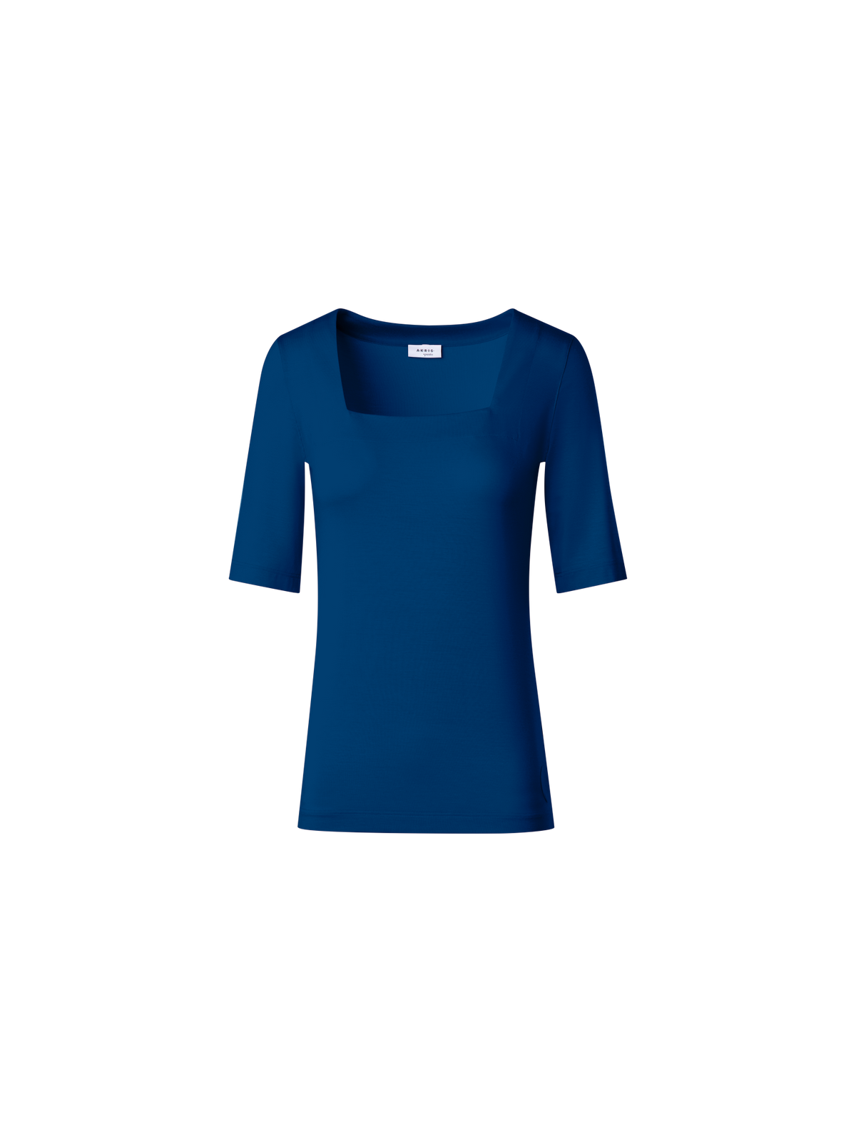 Designer Square Neck Half Sleeve T-Shirt in Modal - blue