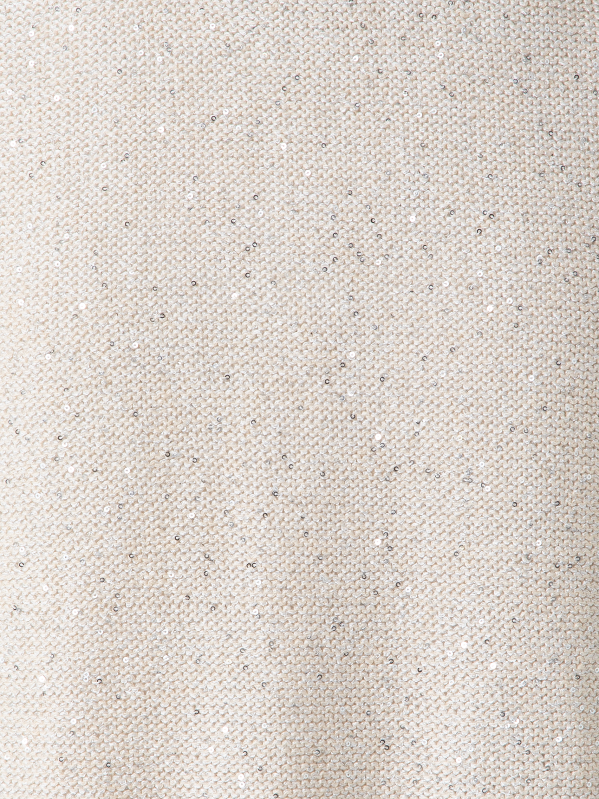 Designer Sleeveless Linen Cotton Knit Top with Sequins - neutral - pastel - beige