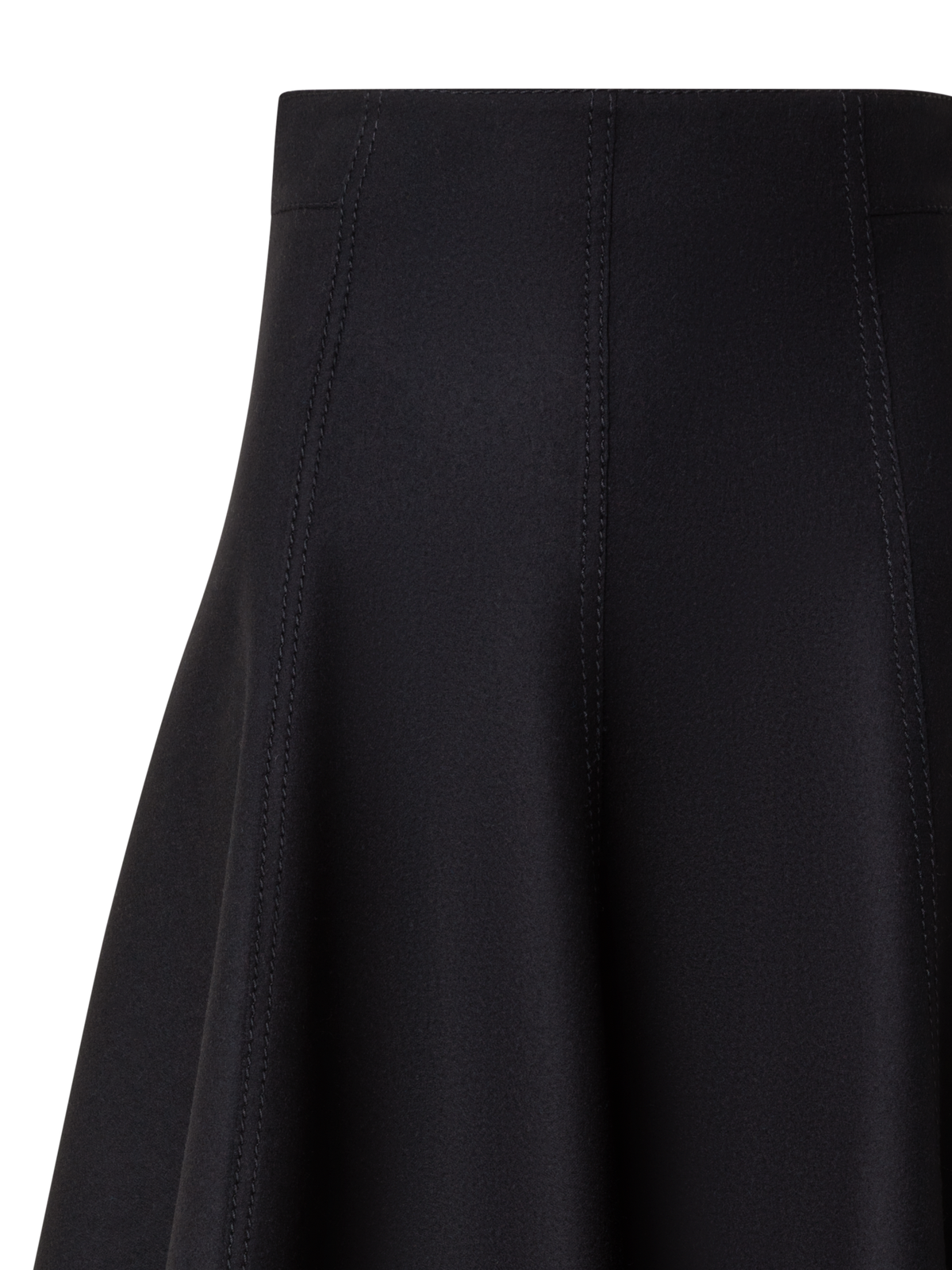 Designer Taglio Vivo Midi Skirt with Fringes - black