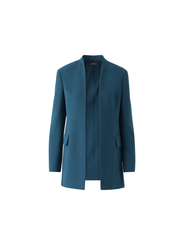 Designer Alvar Cardigan Style Jacket in Wool Double-Face - green